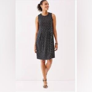 J.Jill Wearever Collection rayon Lycra black & white sleeveless dress, size 4X.